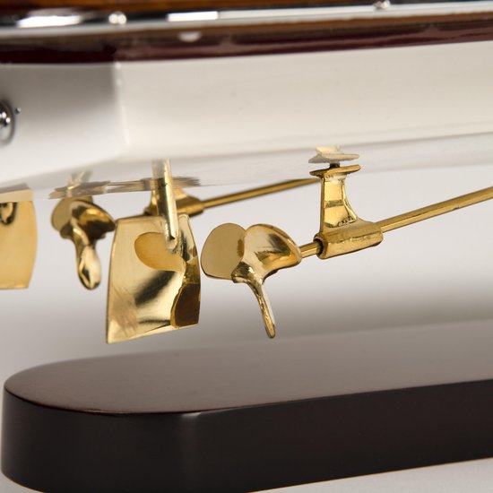 Authentic Models AS182 – Bootmodell Schnellboot AQUARAMA, Handgefertigt, 64 X 20 X 19 Cm, Aus Mahagoni & Leder