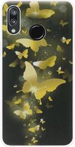 ADEL Siliconen Back Cover Softcase Hoesje Geschikt voor Huawei P20 Lite (2018) - Vlinder Goud