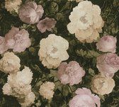 GROTE BLOEMEN BEHANG | Botanisch - zwart groen roze - A.S. Création History of Art