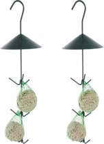 5x Vogel vetbollen houders hangend 44 cm - Vogel voederhangers/vetbolhangers
