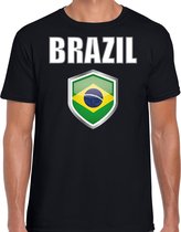 Brazilie landen t-shirt zwart heren - Braziliaanse landen shirt / kleding - EK / WK / Olympische spelen Brazil outfit S