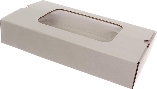 Onhandig favoriete bevestigen 10st. stevige kartonnen verpakking doos met venster | kleur wit|  (30x15,5x6,5cm) |... | bol.com