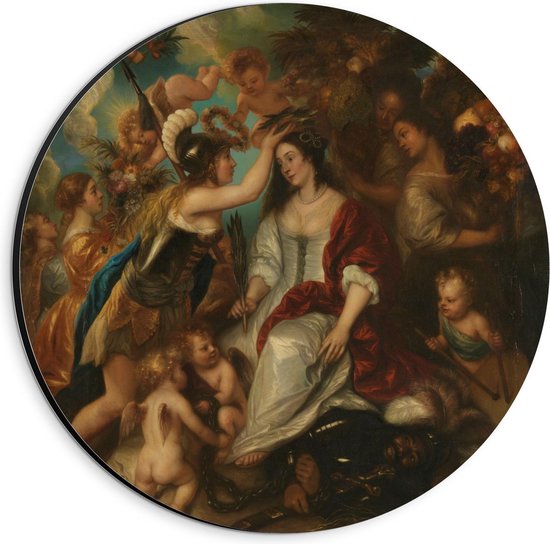 Dibond Wall Circle - Old Masters - Allegory of Peace, Jan Lievens, 1652 - 20x20cm Photo sur Aluminium Wall Circle (avec système d'accrochage)