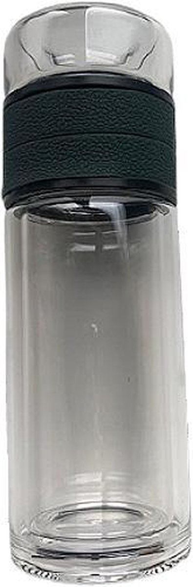 Dubbelwandige theebeker- theefles - drinkfles voor losse thee - thermofles - waterfles