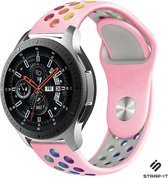 Siliconen Smartwatch bandje - Geschikt voor  Samsung Galaxy Watch sport band 45mm / 46mm - roze kleurrijk - Strap-it Horlogeband / Polsband / Armband