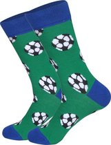 Sportieve sokken met voetbalprint. Maat 39-46.