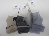 3 pack sokken van noukie's  blauw , grijst ,en creme met marine , maat 20  ( 6-12maand)