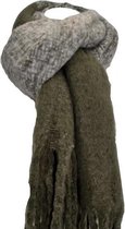 Warme Groen-Grijze Winter Sjaal