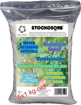 SOS-VERDE® Stockosorb 5kg Hydrogel, Watergelkristallen, Aquagel crystals voor binnen en buiten, voor potplanten, grasmatten, vaste planten, bomen en struiken. Meer water met minder water!