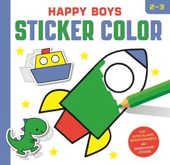 Thumbnail van een extra afbeelding van het spel Happy boys sticker color (2-3 j.)