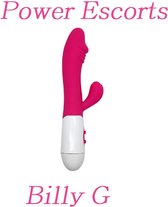 Vibrators Voor Vrouwen – Clitoris En G-spot Stimulator – Duo-Vibrator – Geribbelde Eikel Voor Extra Stimulatie – 30 standen – 20cm – Roze - Power Escorts - Billy G - Mooiste Vibera