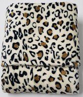 little feet - baby - winter ledikant deken - 100 x 150 cm - wellness fleece panter bruin - KINDERBEDJE
