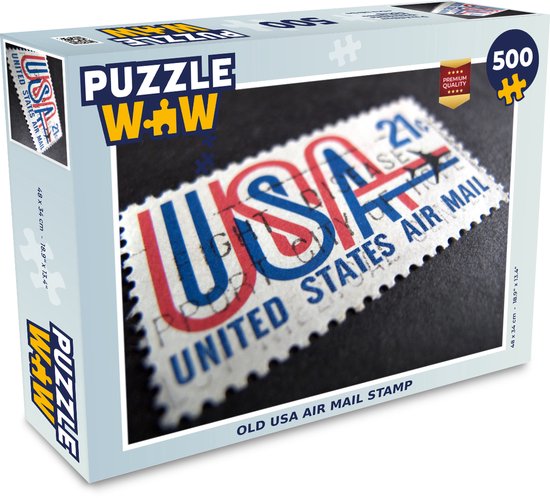Puzzle Timbres 500 pièces - Ancien timbre USA Air Mail | bol.com