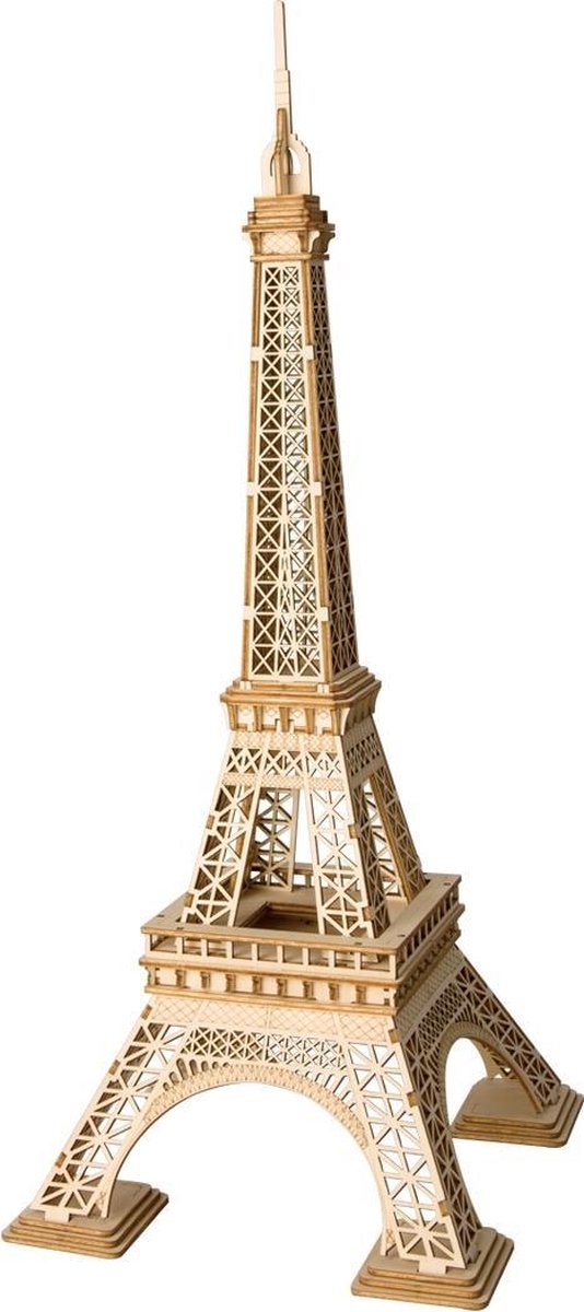 Robotime 3D puzzel modelbouw pakket Eiffeltoren 23 Cm Hout Naturel 122-delig