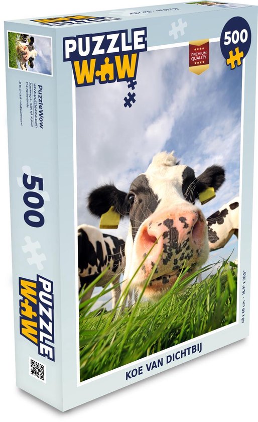 Puzzle Vaches 500 pièces - Vache de près | bol.com