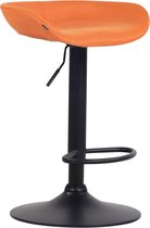 Barkruk - Kruk - Voetensteun - In hoogte verstelbaar - Stof - Oranje/zwart - 52x43x77 cm