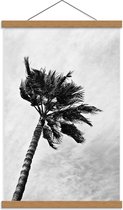 Schoolplaat – Palmboom in Zwart Wit - 40x60cm Foto op Textielposter (Wanddecoratie op Schoolplaat)