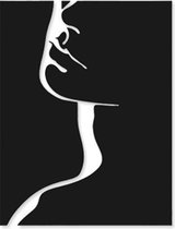 Silhouette Gezicht  Muurdeco   / wanddecoratie / schilderij