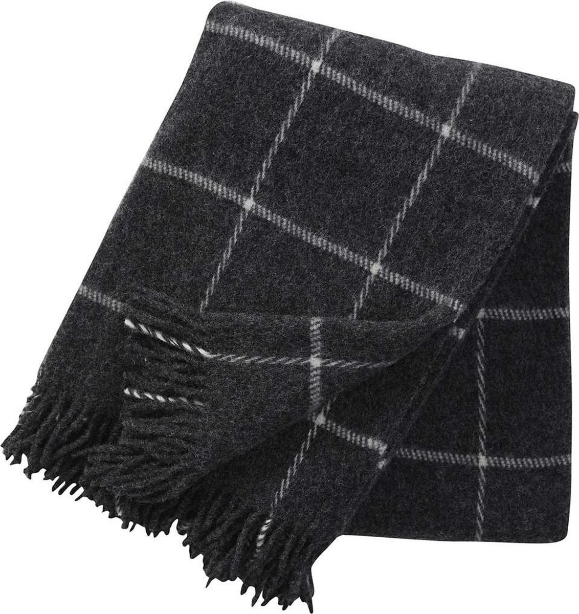 Klippan Vinga - Grijs - Antraciet - Plaid - 100% wol - 130x200 cm