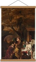 Affiche scolaire - Maîtres anciens - Abraham reçoit les trois anges, Ferdinand Bol - 40x60cm Photo sur Affiche Textile (Décoration murale sur Affiche scolaire)
