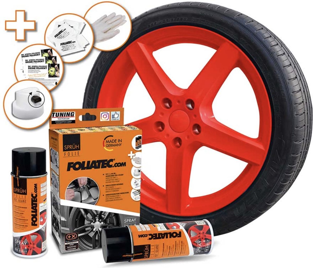 Foliatec Spray Film (Spuitfolie) Set - rood glanzend 2x400ml