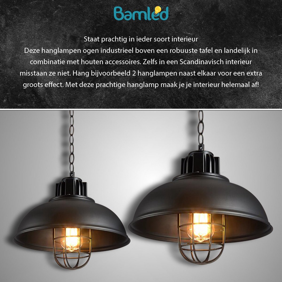 Van Bont huis Premium Hoge Kwaliteit Industriële Hanglamp Landelijk Eetkamer Eettafel  Lamp - 1... | bol.com