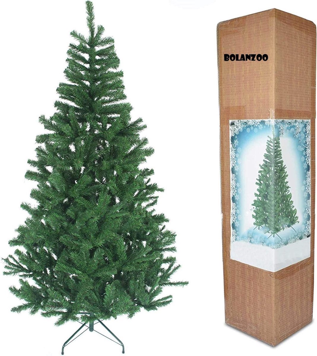 Bolanzoo Traditionele Kerstboom / KunstKerstboom 1.5 meter met metalen  standaard / 390... | bol.com