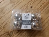 6 kerstballen zilver glans 50 mm