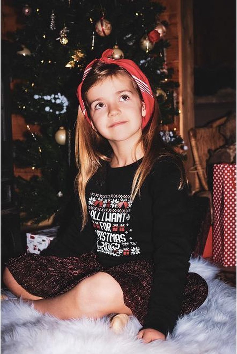 Foute Kersttrui - Christmas Sweater - All I want for christmas are hugs - Zwart/black - kids 9/11 jaar
