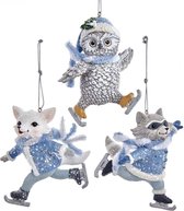 Blue Ice Skating Animals 3.5 Inch