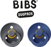 BIBS Fopspeen - Maat 2 (6-18 maanden) DUOPACK - Iron & Midnight - BIBS tutjes - BIBS sucettes