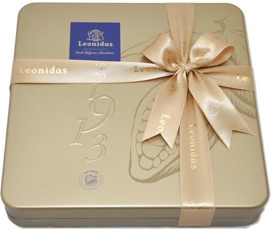 Chocoladecadeau | Leonidas Bonbons | Luxe Gouden Blik Groot | 25 Bonbons