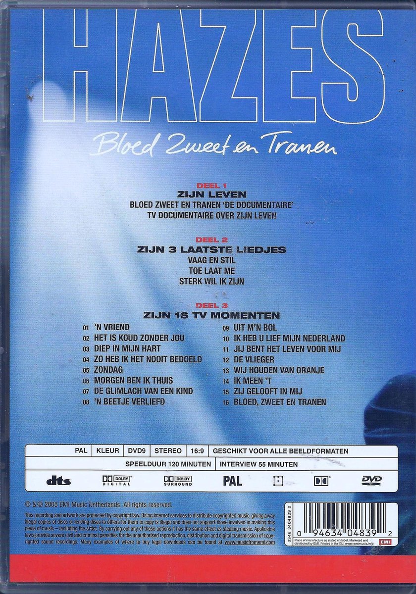Andre Hazes Bloed Zweet En Tranen Tekst Andre Hazes - Bloed, Zweet en Tranen (Zijn Verhaal) (Dvd) | Dvd's | bol.com