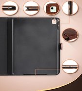 Hoes geschikt voor iPad Air 2022 / 2020 10.9 inch - Leren Book Case Cover Bruin - Tempered Glass Screenprotector