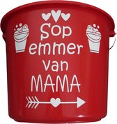 Cadeau Emmer - Sopemmer Mama - 12 liter - rood - cadeau - geschenk - gift - kado - verjaardag - Moederdag