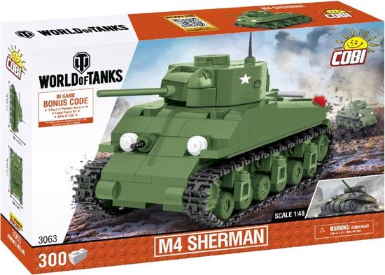 COBI 3063 M4 Sherman Tank - Constructiespeelgoed - Bouwpakket - Modelbouw -  1:48 | bol.com