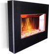 Elektrische Haard - Sfeerhaard Hangend - Met Afstandsbediening - Kachel - Design Zwart Leer - Ombouw -1000/2000 W