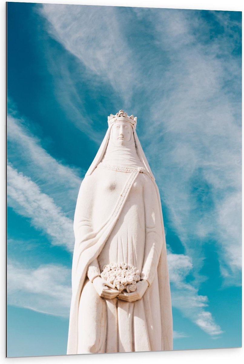 Dibond - Wit Standbeeld van Vrouw - 80x120cm Foto op Aluminium (Wanddecoratie van metaal) op Prijzenvolger.com