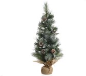Miniboom frosted harde naald 45 cm groen/wit