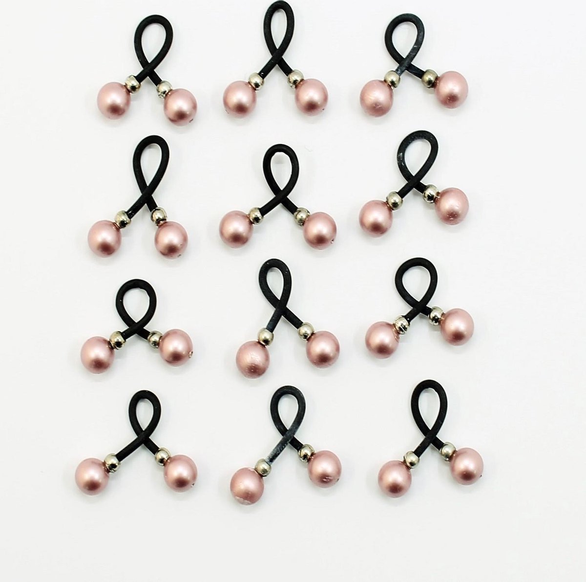 Haar binders met Swarovski Parels powder rose