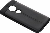 Zwart lederen siliconen case Motorola Moto E5 / G6 Play