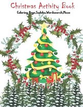 Christmas Activity Book Coloring Page, Sudoku, Wordsearch, Maze