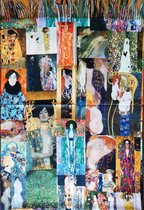 Omslagdoek Gustav Klimt  - Ria Munk - De Kus - Collage - dubbelzijdig - superzacht - 70cm x 180cm