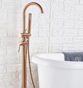 Productgigant - Vrijstaande badkraan - kraan met handdouche - complete set - Rose goud