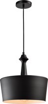 QUVIO Hanglamp modern / Plafondlamp / Sfeerlamp / Leeslamp / Eettafellamp / Verlichting / Slaapkamer lamp / Slaapkamer verlichting / Keukenverlichting / Keukenlamp - Rond metaal met knop - Diameter 31 cm