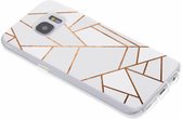 Design Backcover Samsung Galaxy S7 hoesje - Grafisch Wit / Koper