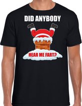 Fun Kerstshirt / Kerst t-shirt  Did anybody hear my fart zwart voor heren - Kerstkleding / Christmas outfit L