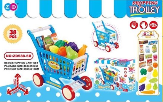 stikstof leveren Hesje Speelgoed winkelwagen met boodschappen 38-delig -  Boodschappenwagentje/winkelkarretje... | bol.com