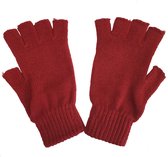 Vingerloze thermo handschoenen kleur rood van acryl maat M L