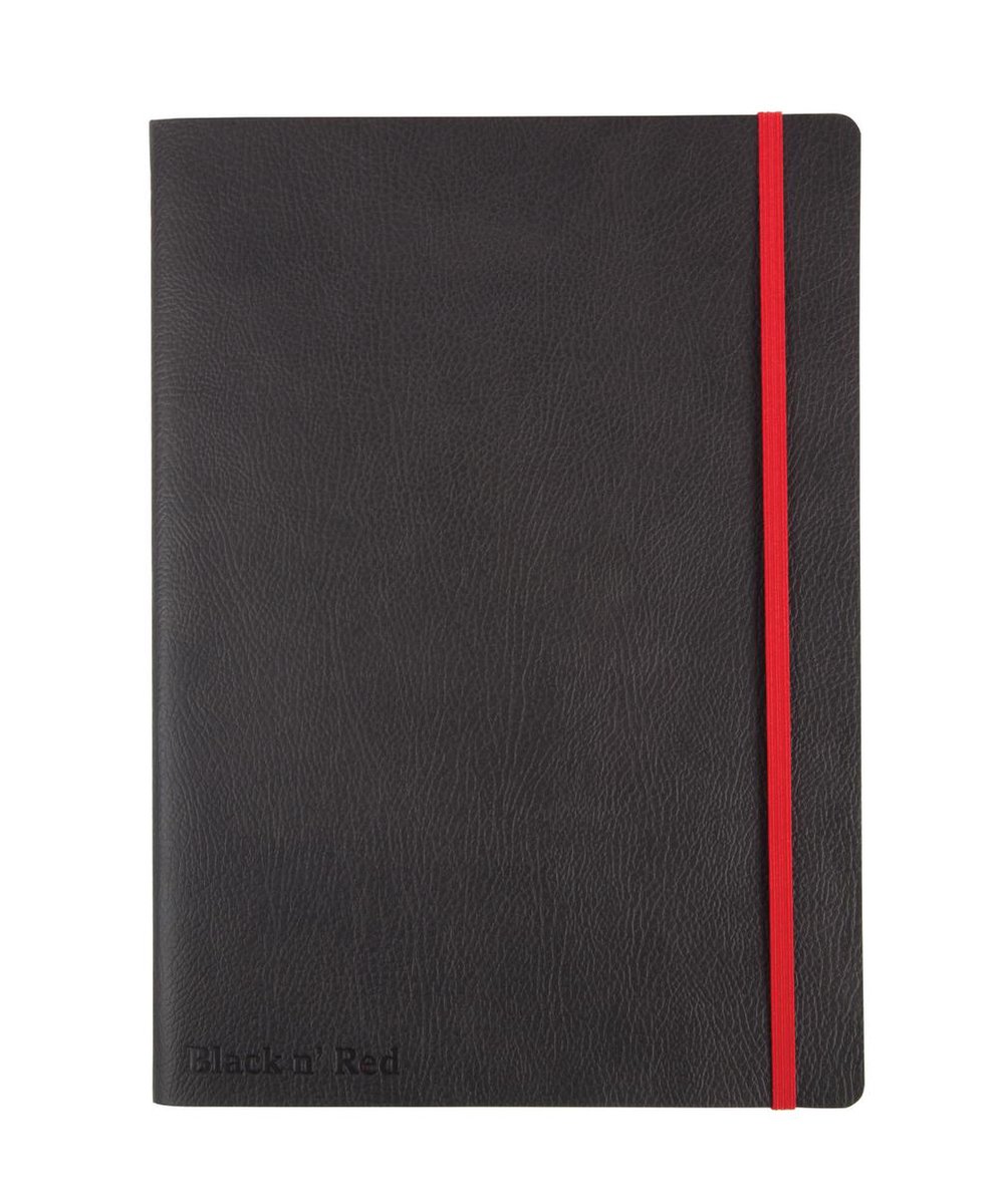 Oxford Black n' Red - Notitieboek - B5 - Lijn - 144 pagina's - leren kaft